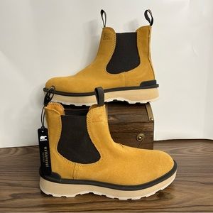 Sorel Hi Line Waterproof Chelsea Boots Tan Yellow Black Women’s Size 8 Comfy
